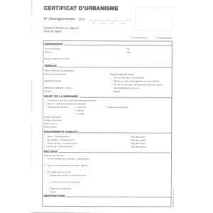DOSSIER DE CERTIFICAT D'URBANISME