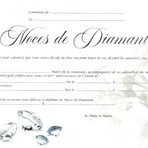 DIPLÔME DE NOCES DE DIAMANT