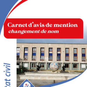 REGISTRE D'AVIS DE MENTION CHANGEMENT DE NOM