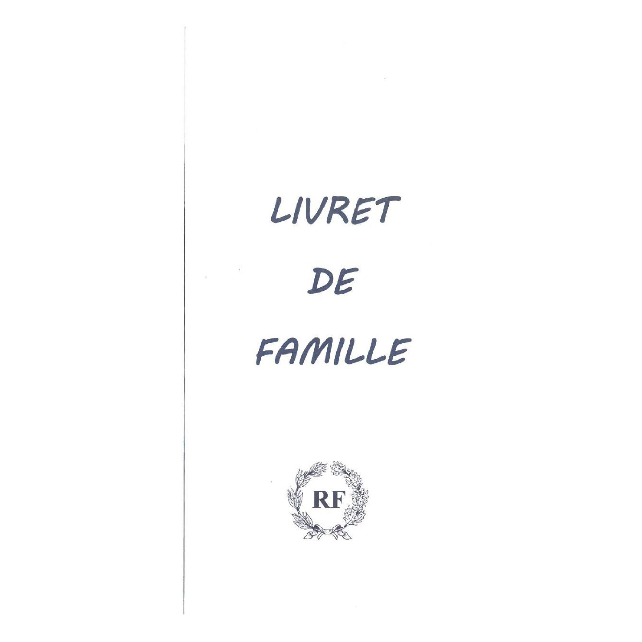 LIVRET DE FAMILLE MANUSCRIT