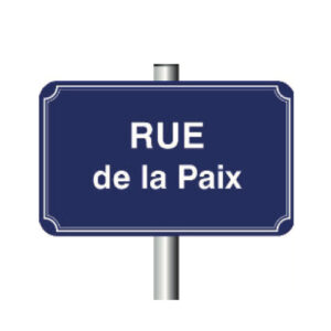 Plaque de rue sur poteau