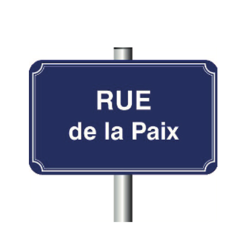 Plaque de rue sur poteau