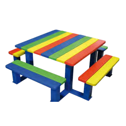 Table de pique nique colorée école