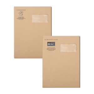 ENVELOPPES C4 KRAFT 229 x 324 AVEC FENÊTRE PERSO NOIR