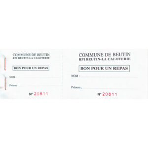 CARNET DE TICKETS 55 x 135 MM PERSO