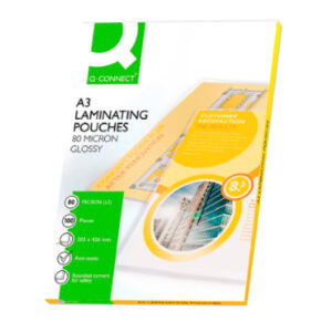 POCHETTE DE PLASTIFICATION Q CONNECT A3 80 MICRONS