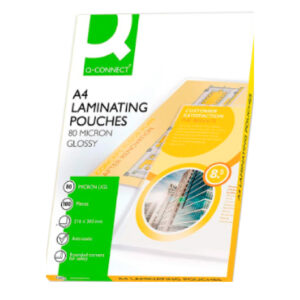 POCHETTE DE PLASTIFICATION Q CONNECT A4 80 MICRONS