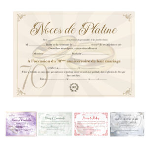 DIPLÔME DE NOCES PERSONNALISABLE